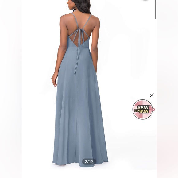 Azazie Everleigh dusty blue dress - Picture 1 of 3